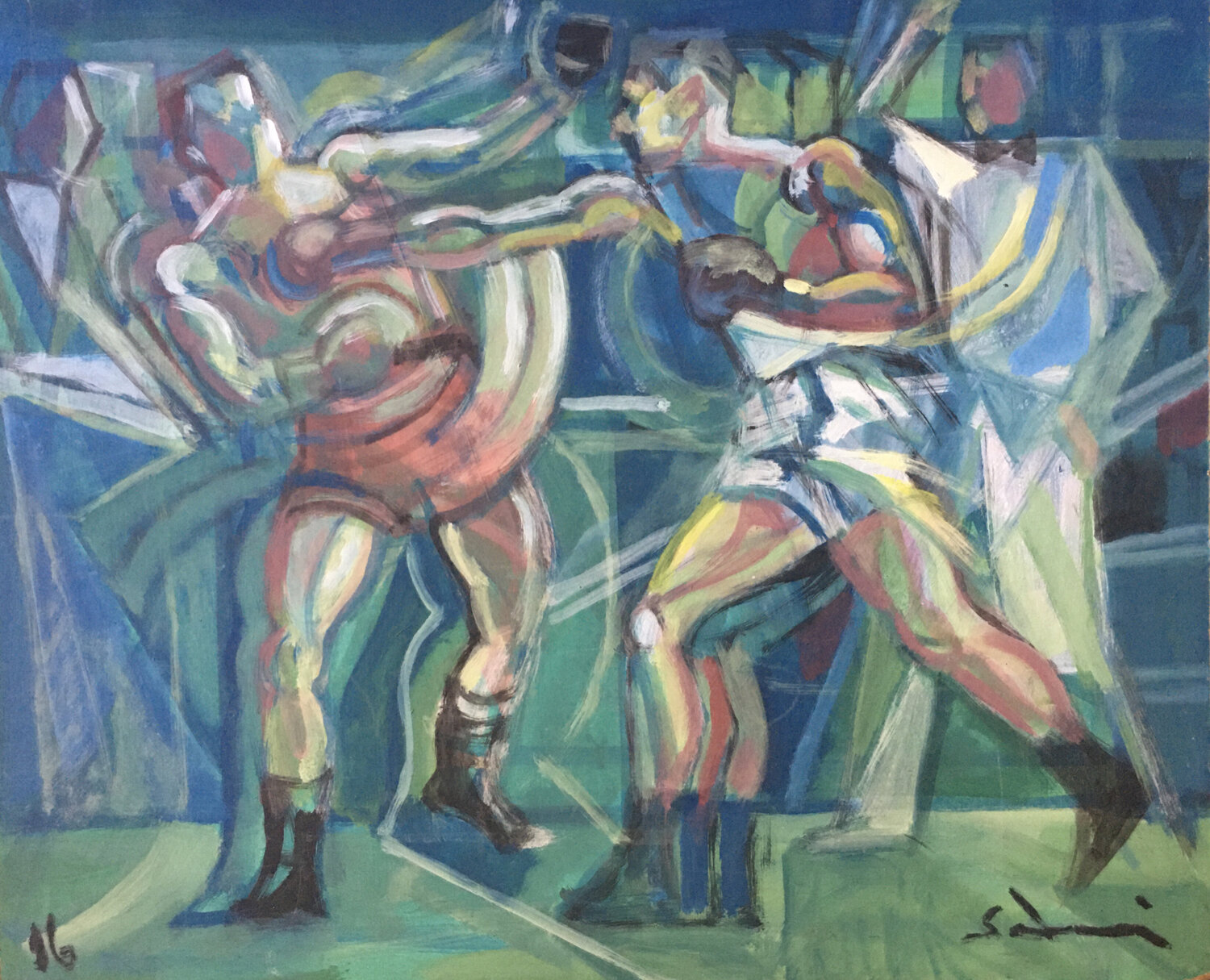 Boxe Daniel Schinasi Original painting for sale