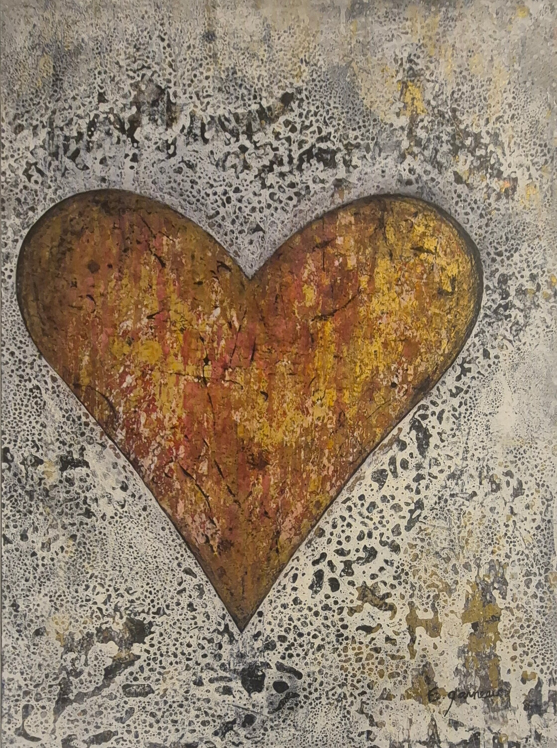Le cœur sur la main Esther GARNEAU Original painting for sale