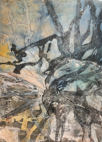 Linien des Waldes,  Part I,  Diptychon by Karolin Schumann, Painting for Sale on Select