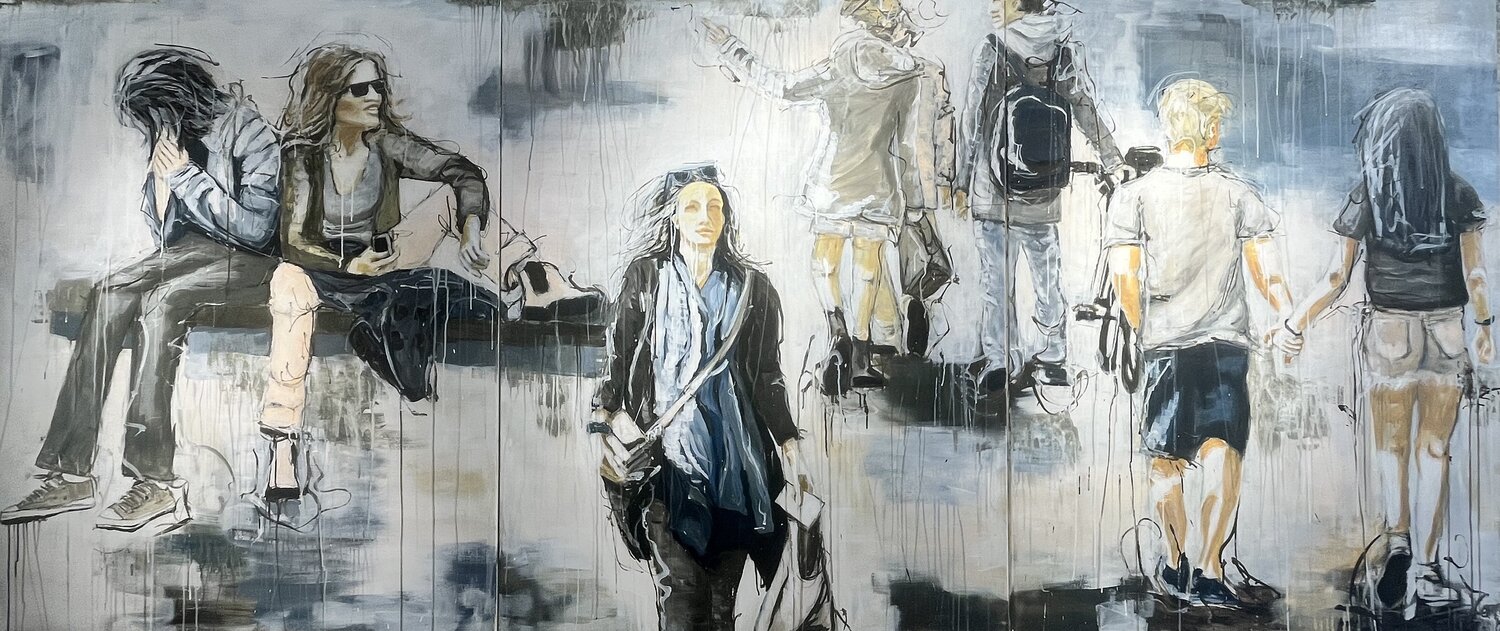 Momente in der Stadt Karolin Schumann Original painting for sale