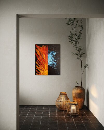 Zwischen Glut und Flut, aus meiner Serie FEUER by Qudsia Musrat Albaum, Painting for Sale on Select