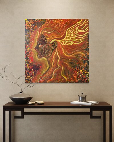 Phoenicia – Tochter des Phönix by Qudsia Musrat Albaum, Painting for Sale on Select
