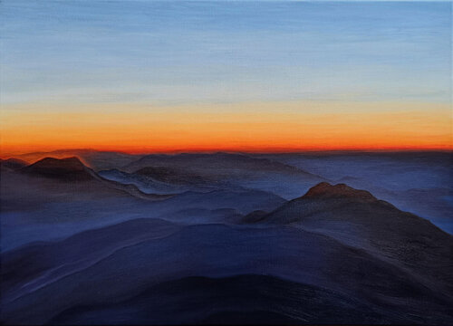 Orange light (over a purple landscape) by Livia-Doina Stanciu, Painting for Sale on Select