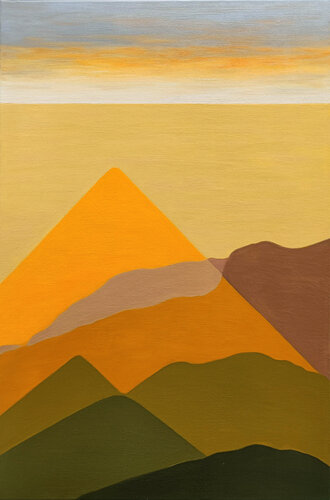 Golden Light - Pyramidal Reflection by Livia-Doina Stanciu, Painting for Sale on Select