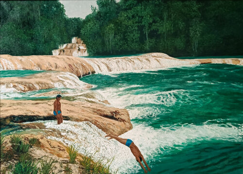 The Divers by Livia-Doina Stanciu, Painting for Sale on Select