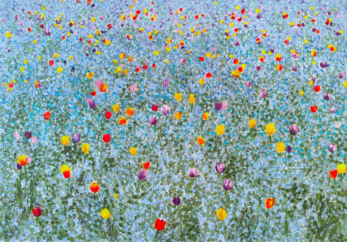 The meadow became colorful by Livia-Doina Stanciu, Painting for Sale on Select