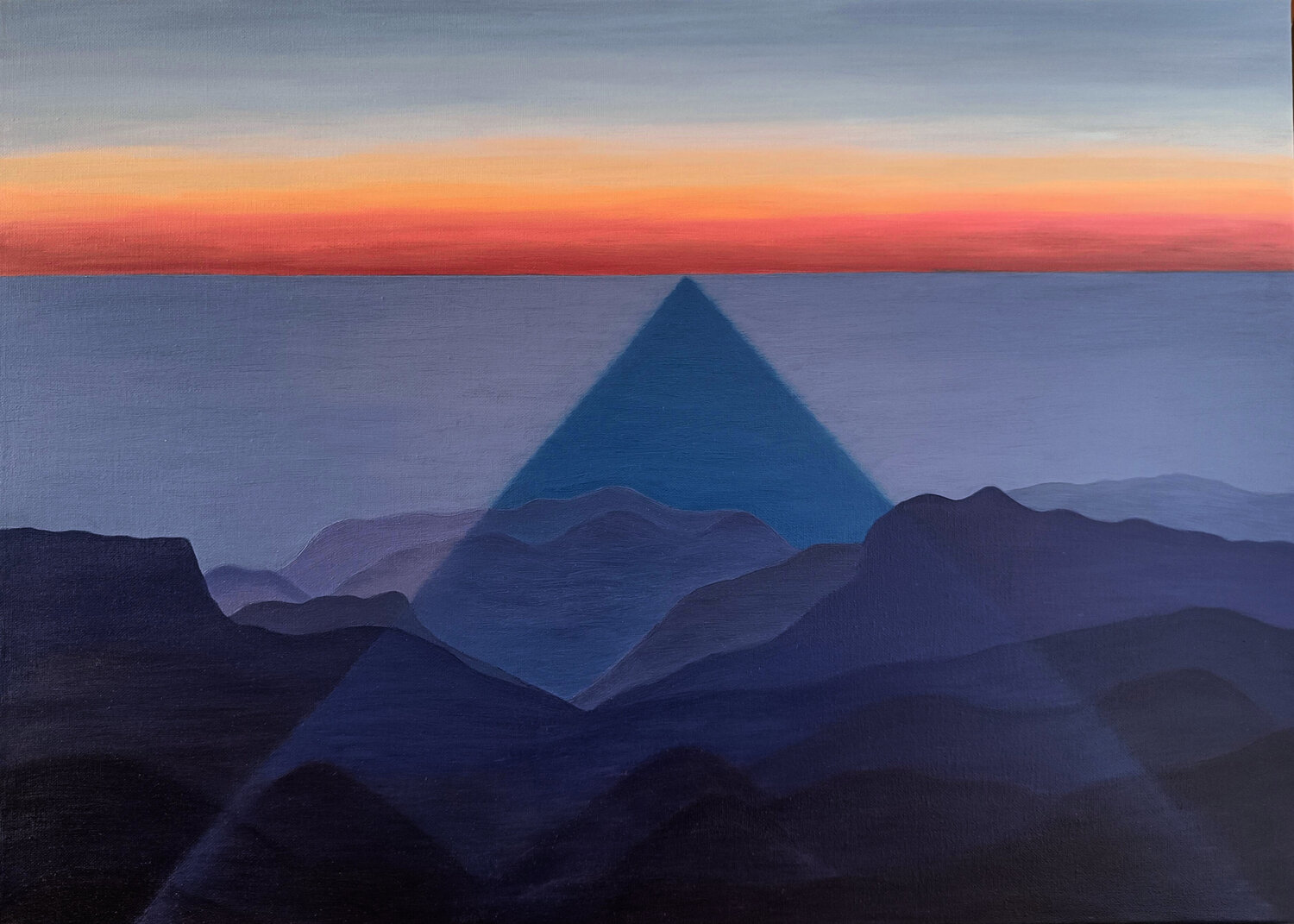Pyramid of Indigo Light Livia-Doina Stanciu Original painting for sale