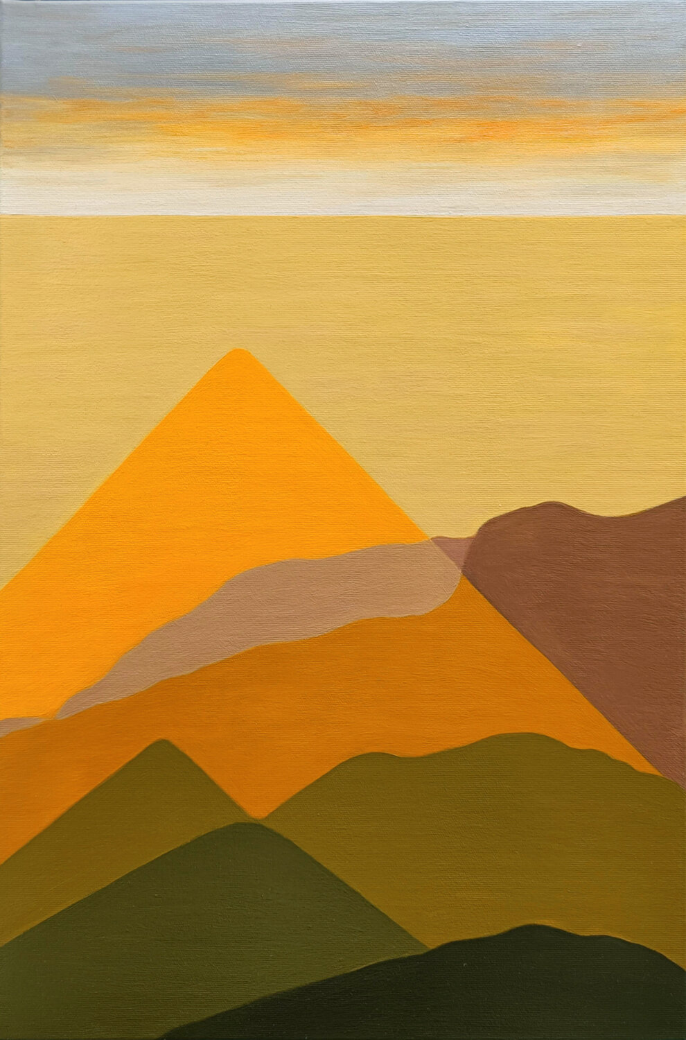 Golden Light - Pyramidal Reflection Livia-Doina Stanciu Original painting for sale