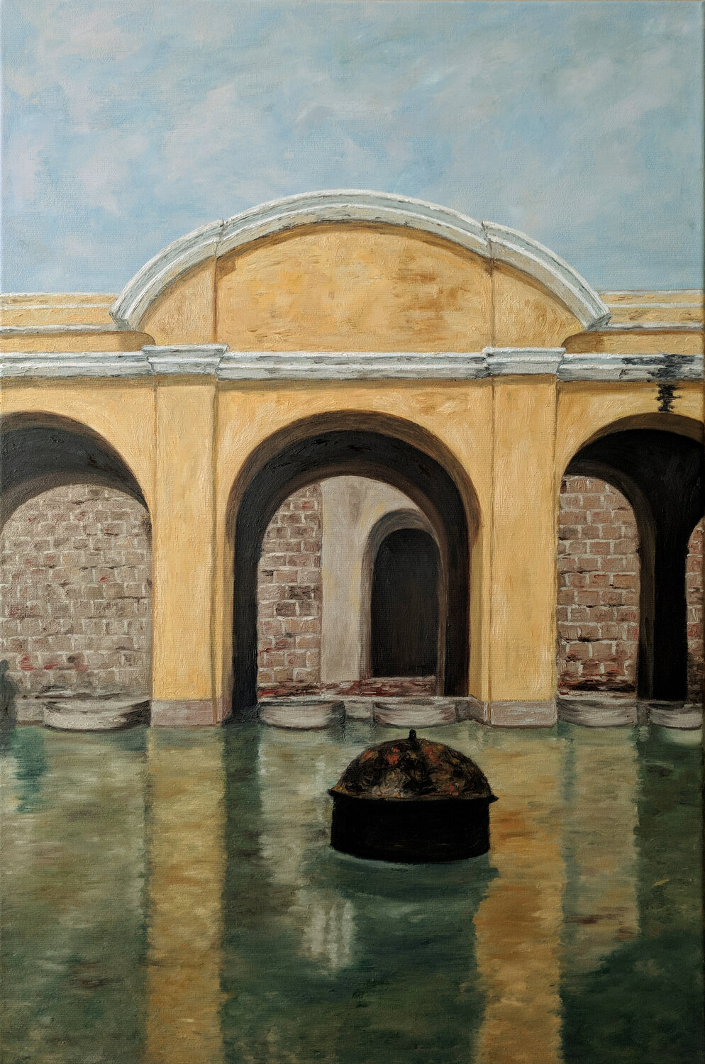 Peristyle in Antigua Livia-Doina Stanciu Original painting for sale