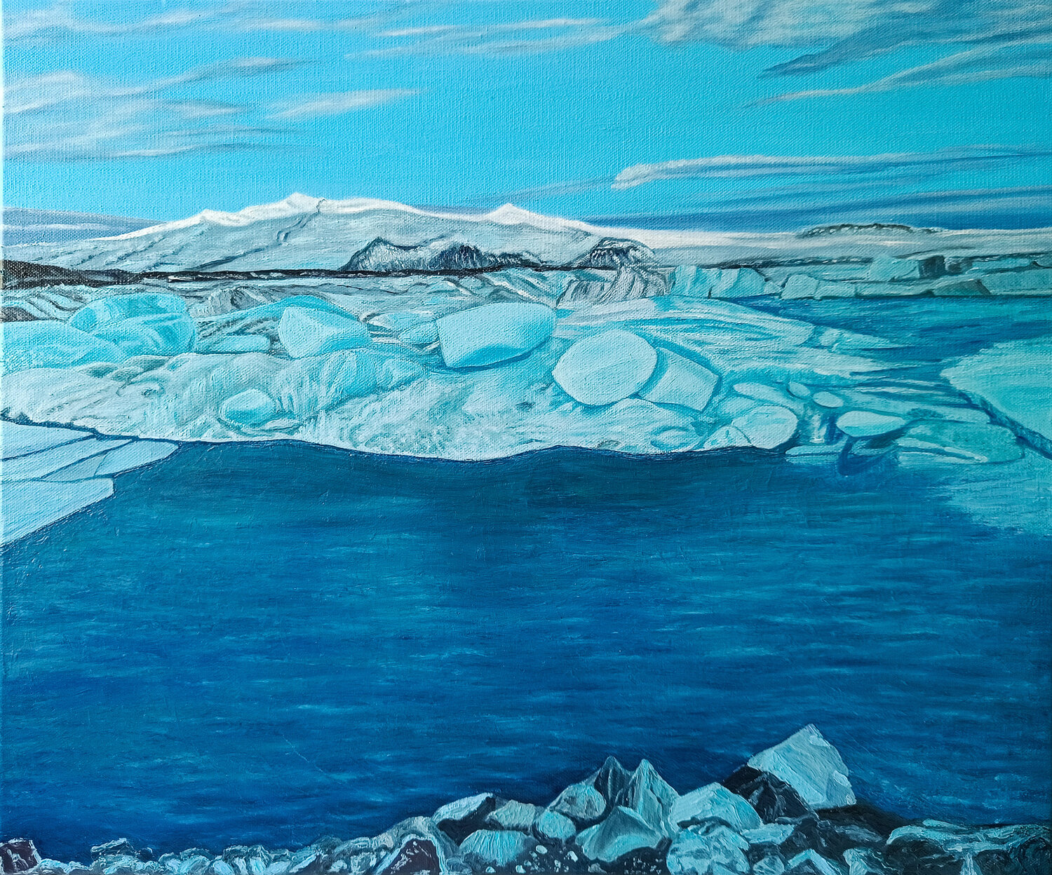 Ice Lagoon Livia-Doina Stanciu Original painting for sale