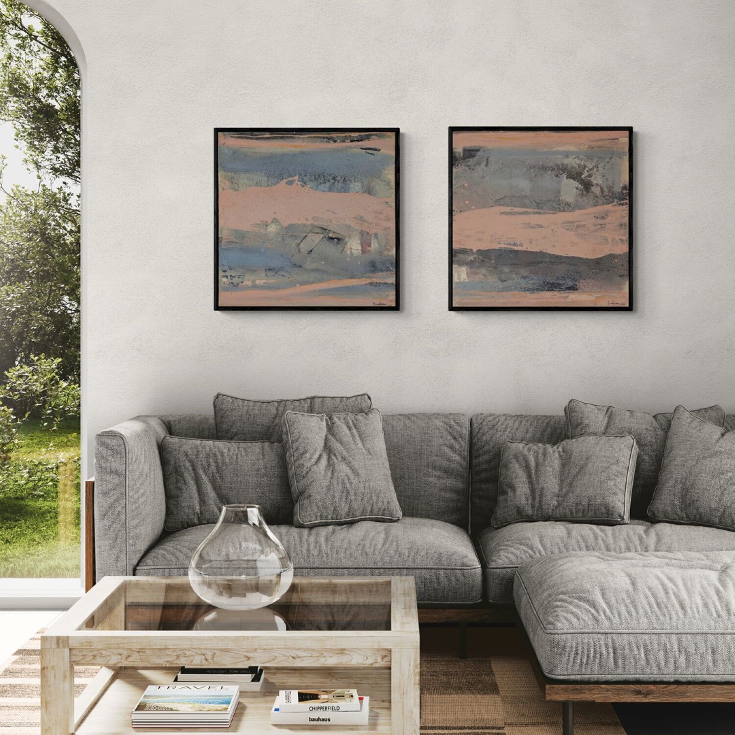 Siena Drift 1 + 2 (Duo) Miriam Fehlmann Original painting for sale