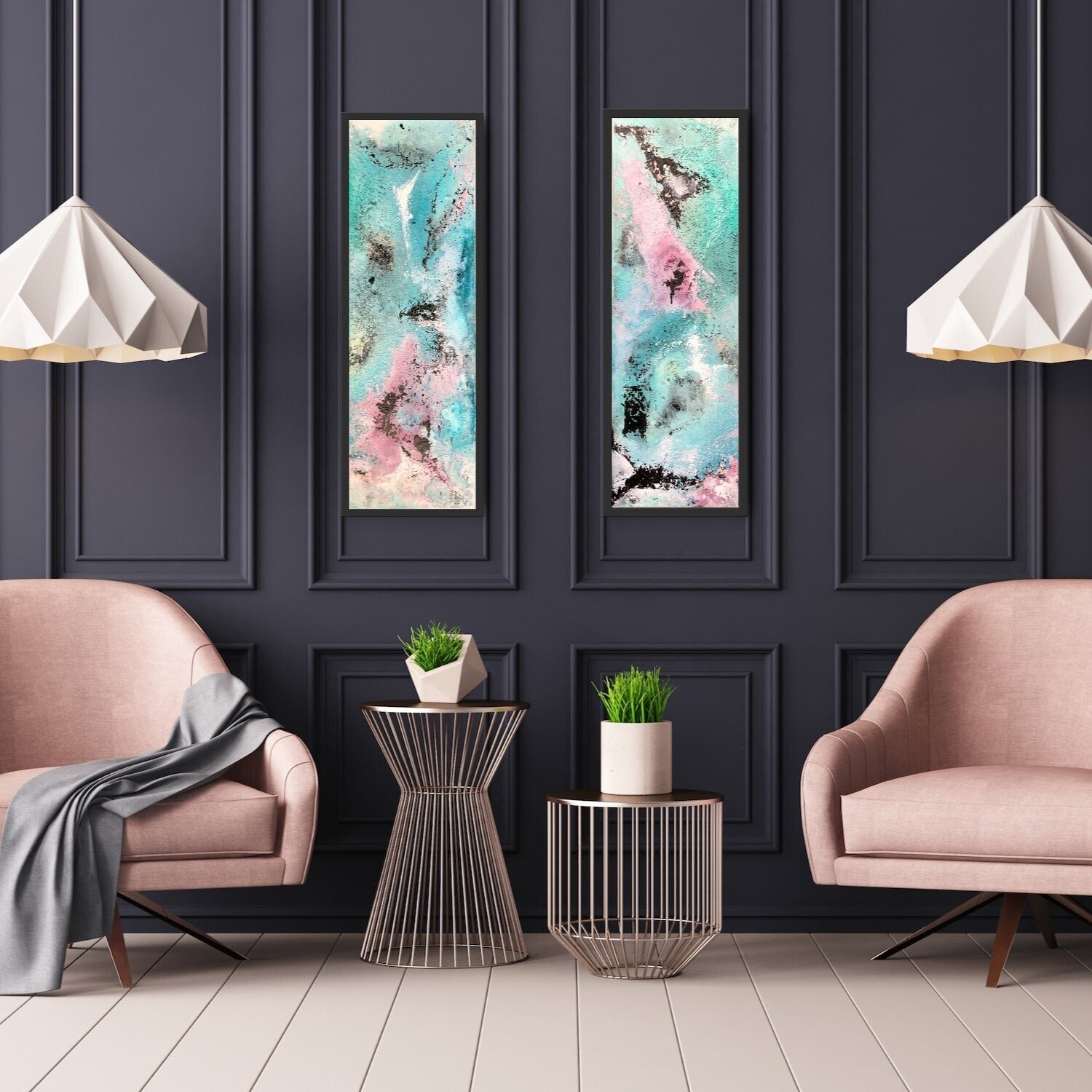 Surf 1 & 2 (Duo) Miriam Fehlmann Original painting for sale