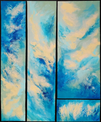 Bleu Canicule by Hélène Zenatti, Painting for Sale on Select