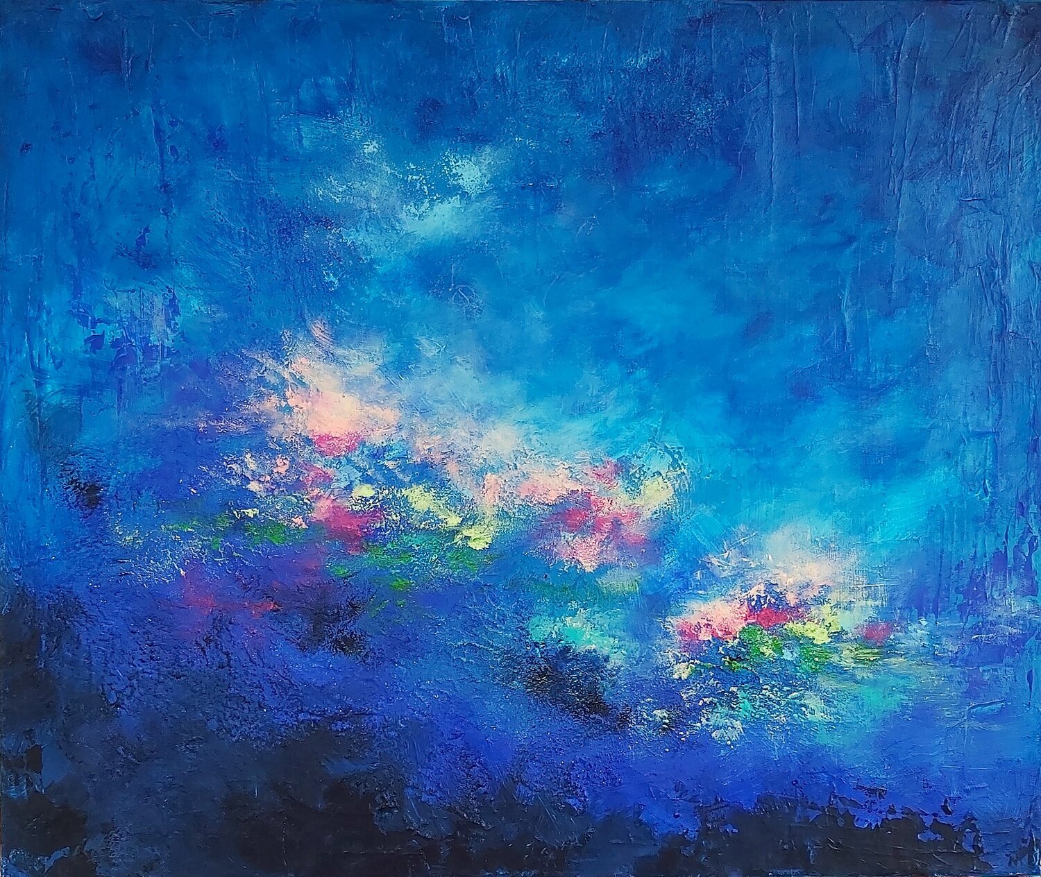 Bleu Autour Hélène Zenatti Original painting for sale