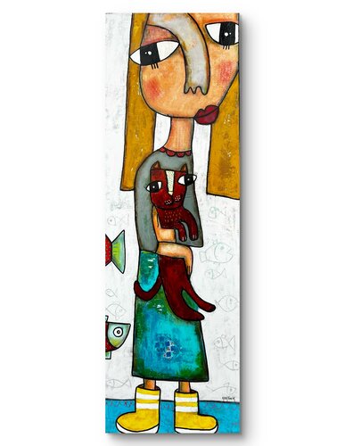 MOI ET MON CHAT by KARTONIK, Painting for Sale on Select