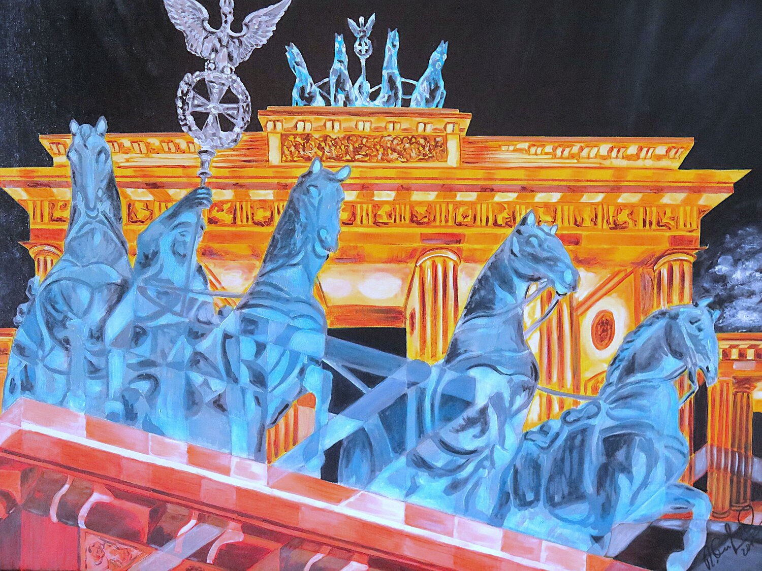 Die Retourkutsche oder das deutsche Dilemma Rainer Englisch Original painting for sale