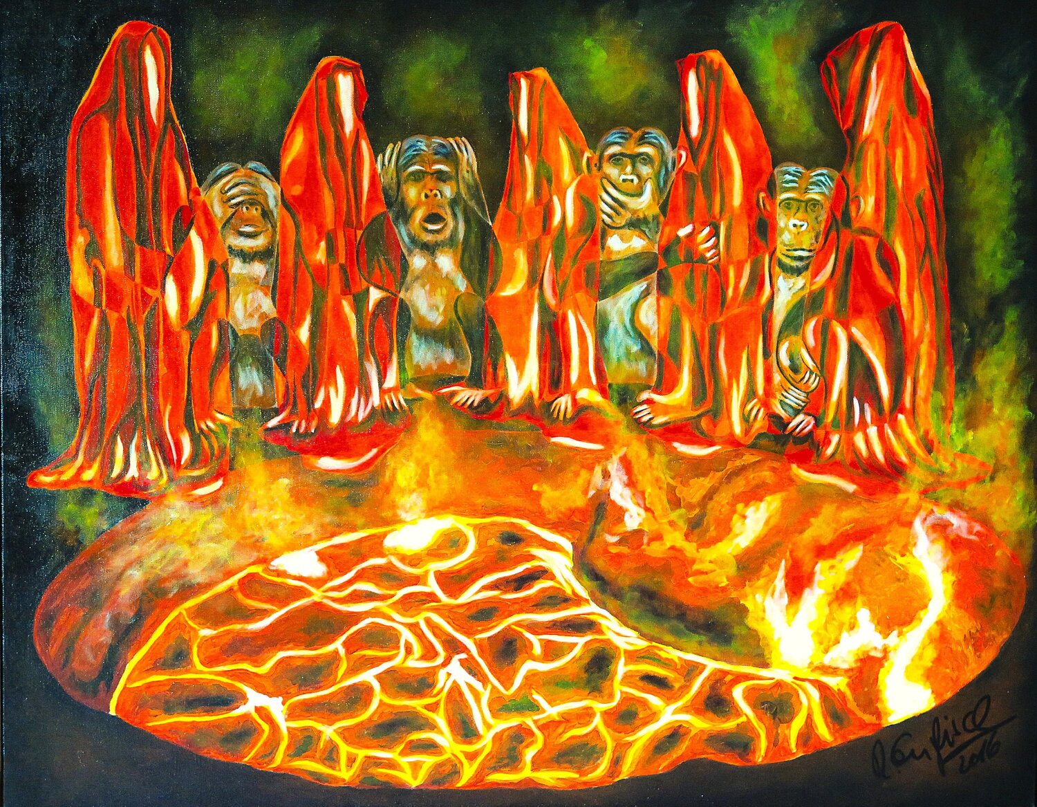 European Phlegm Rainer Englisch Original painting for sale