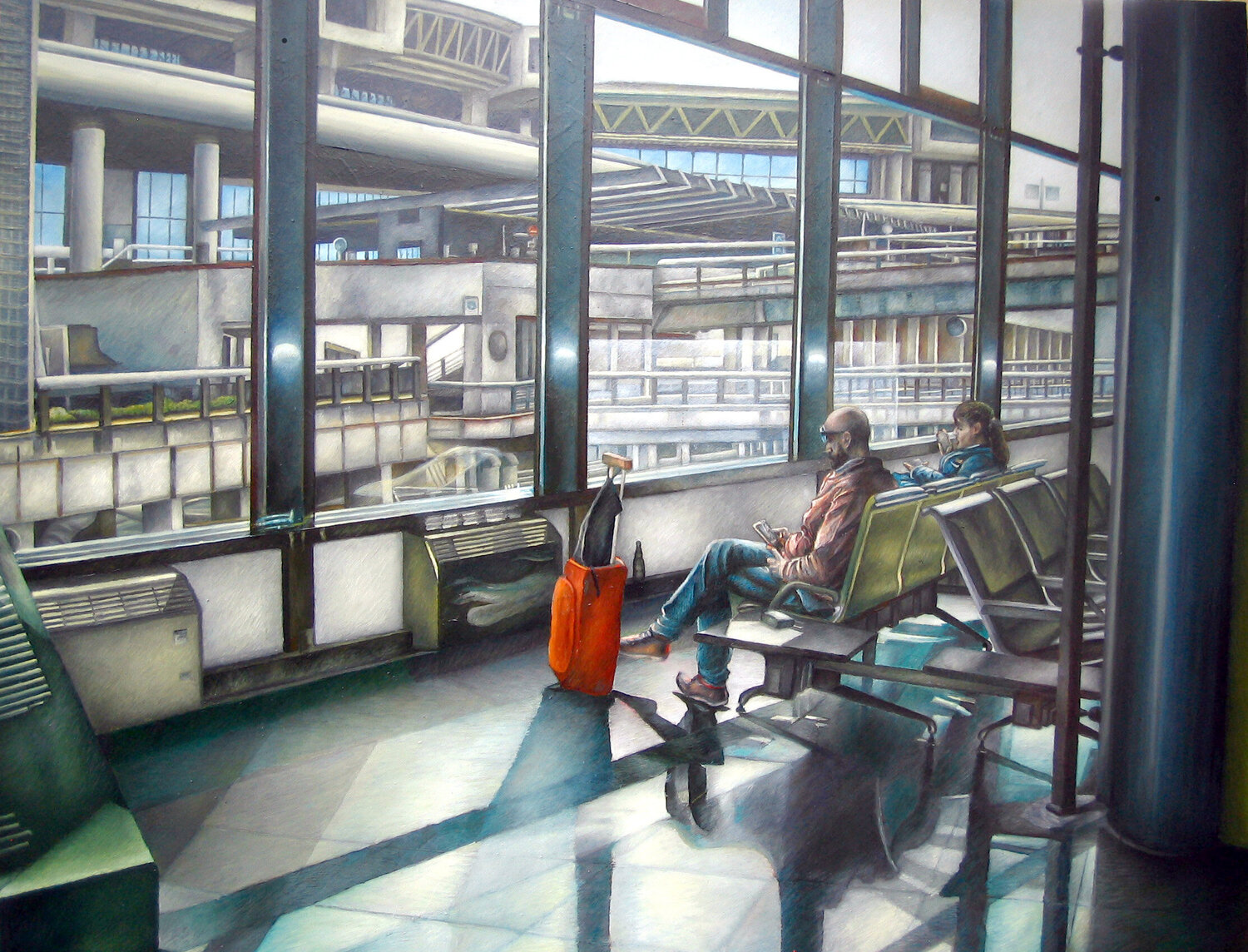 Terminal 2 Paolo Cristiani Original painting for sale
