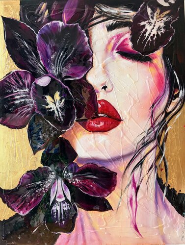 Midnight Orchid by Sylvia Cohen, Painting for Sale on Select