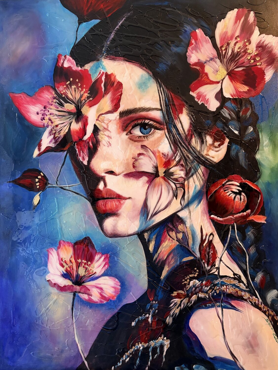 Floral Veil Sylvia Cohen Original painting for sale