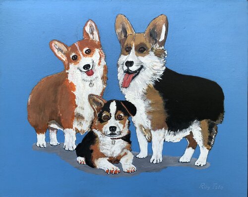 Corgis by Roy Tate, Painting for Sale on Select