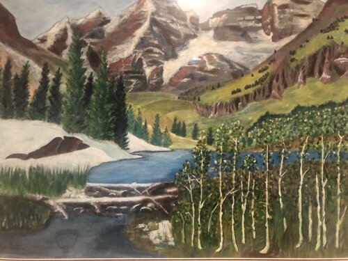First Snow Maroon Bells by Roy Tate, Painting for Sale on Select