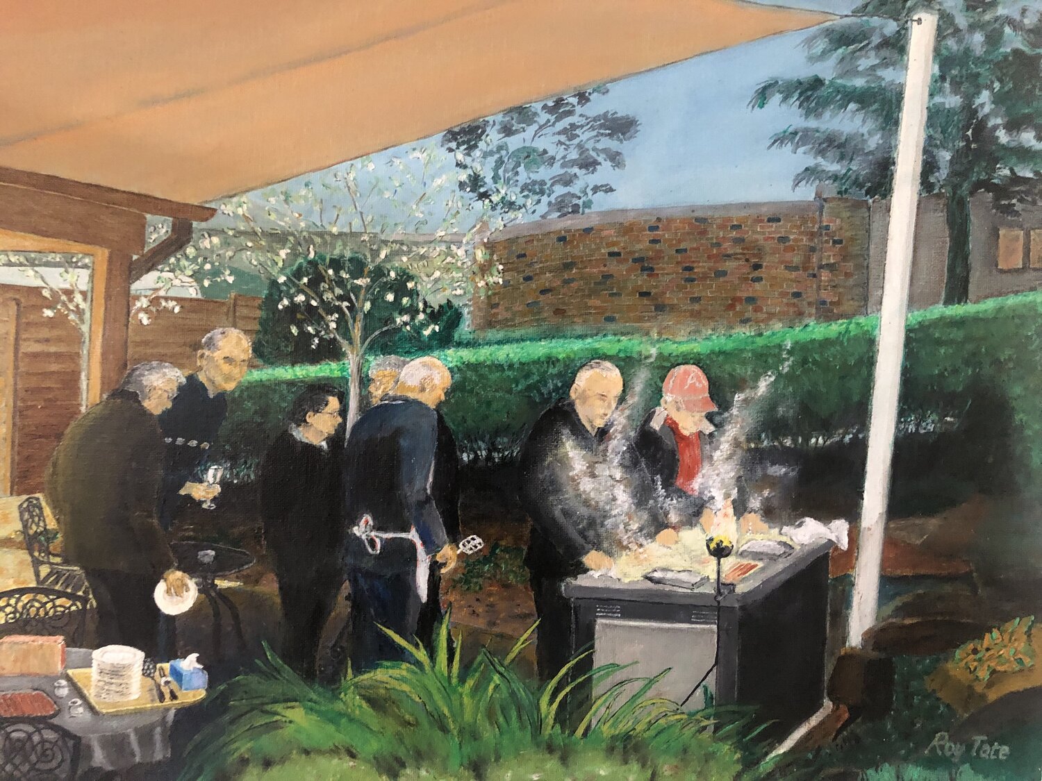 First Barbeque Roy Tate Original painting for sale