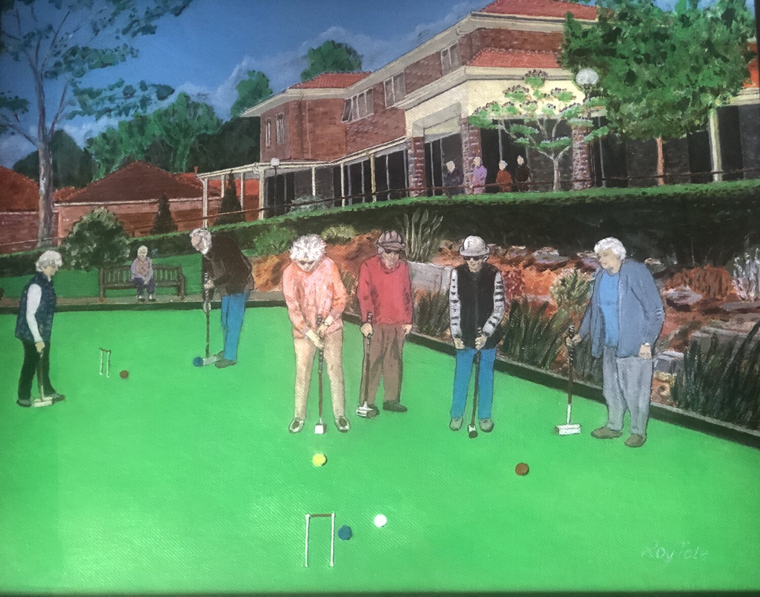 Croquet Players Roy Tate Original painting for sale