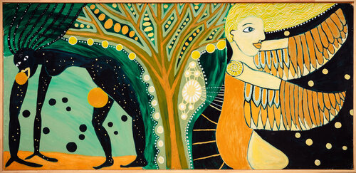 Isis and Nut by Julia Brömsel, Painting for Sale on Select