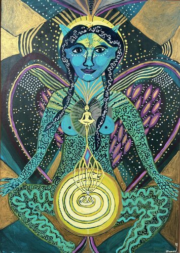 Hatun sonqoi - Kosmisches Herz by Julia Brömsel, Painting for Sale on Select