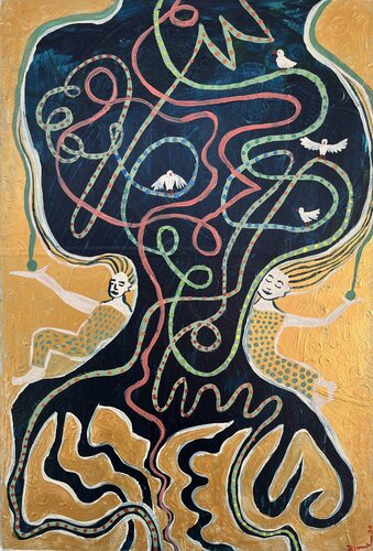 Traumschwestern by Julia Brömsel, Painting for Sale on Select