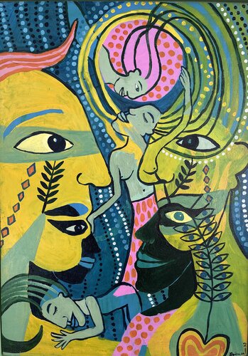 Mirror - Dancing in the dimensiones by Julia Brömsel, Painting for Sale on Select
