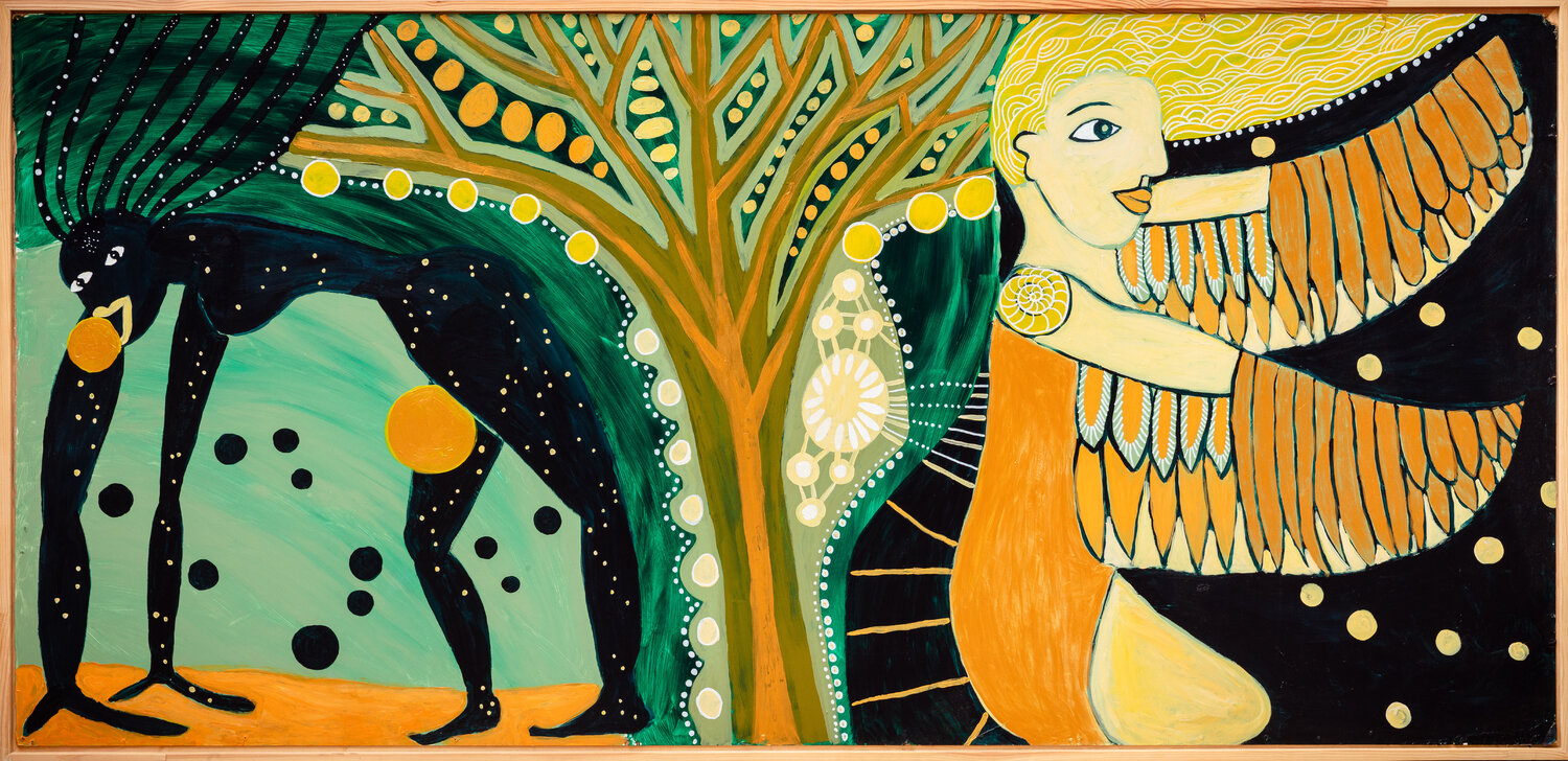 Isis and Nut Julia Brömsel Original painting for sale