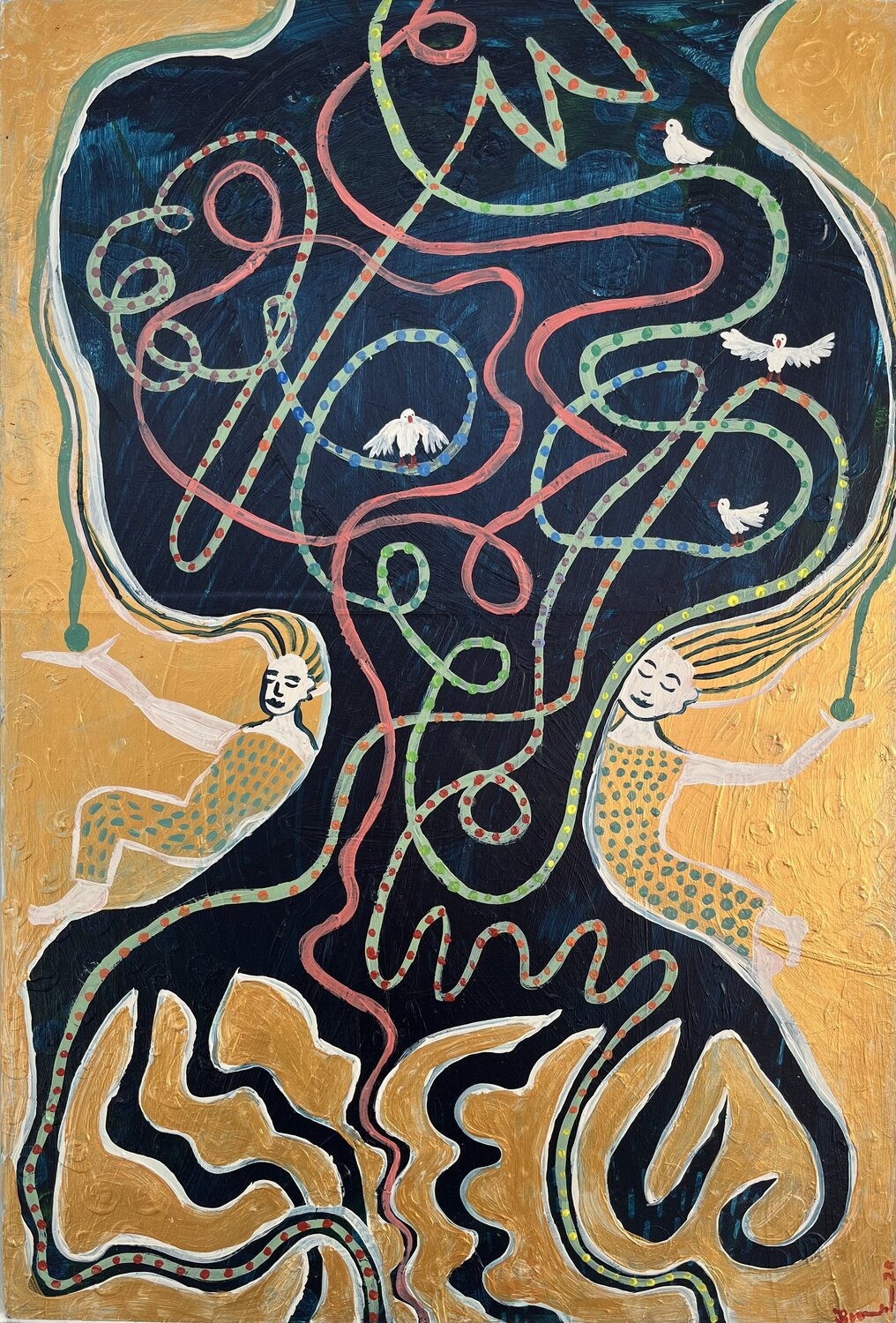 Traumschwestern Julia Brömsel Original painting for sale