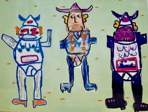 Trio de Monstres by steven kolenik, Painting for Sale on Select