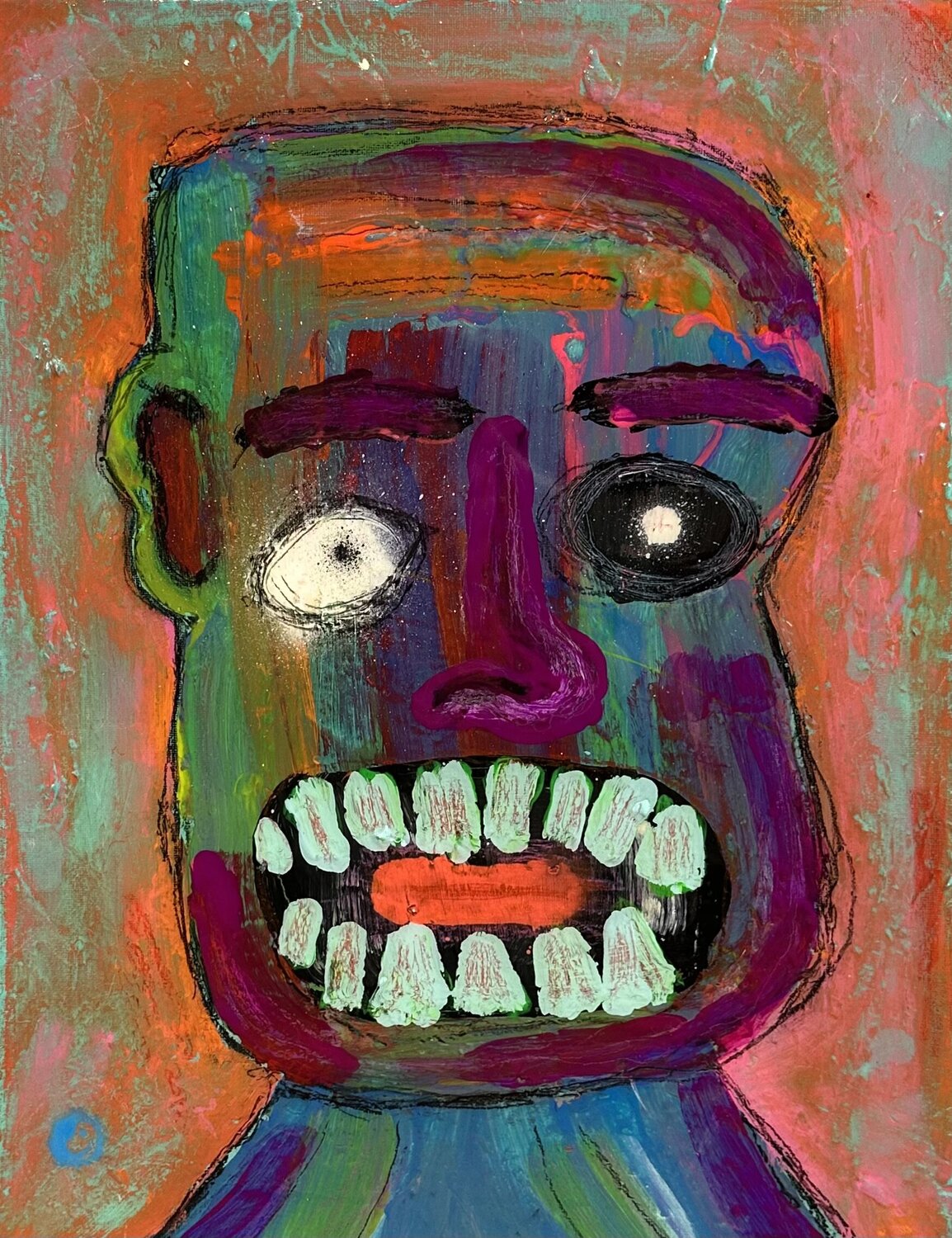 White Number One steven kolenik Original painting for sale