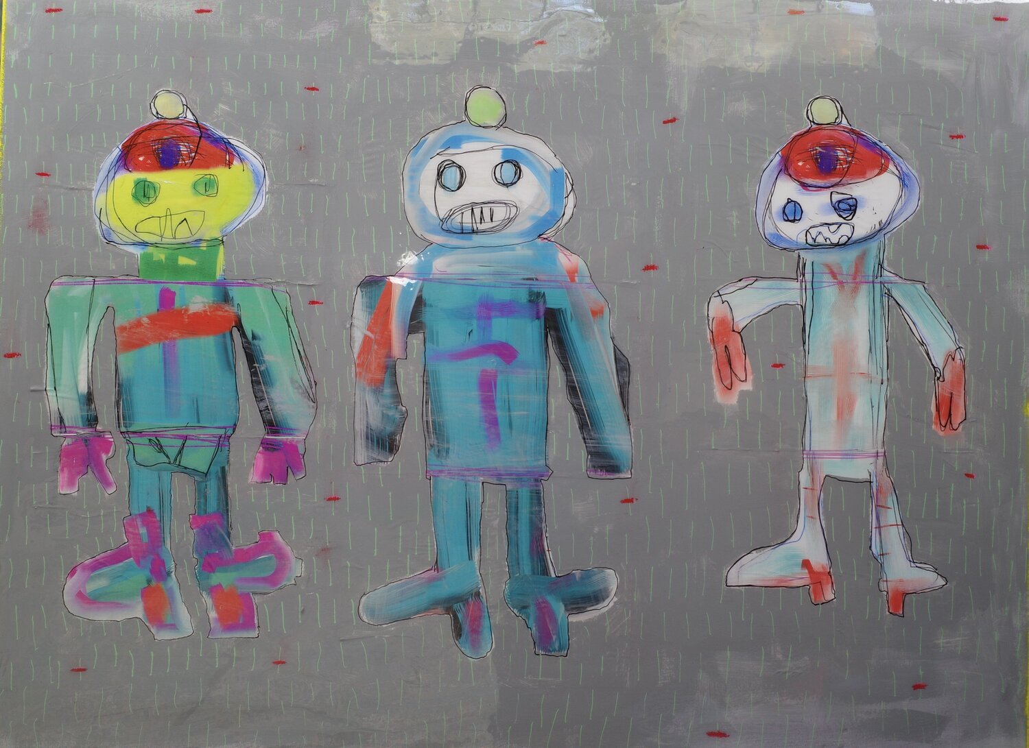 Three Mecha steven kolenik Original painting for sale