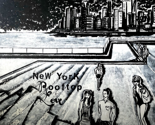 New York Rooftop Love by Bianca Fels, Painting for Sale on Select