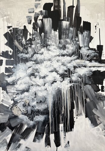 Black & White Heaven A & O by Bianca Fels, Painting for Sale on Select
