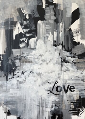 Black & White Heaven LOVE by Bianca Fels, Painting for Sale on Select