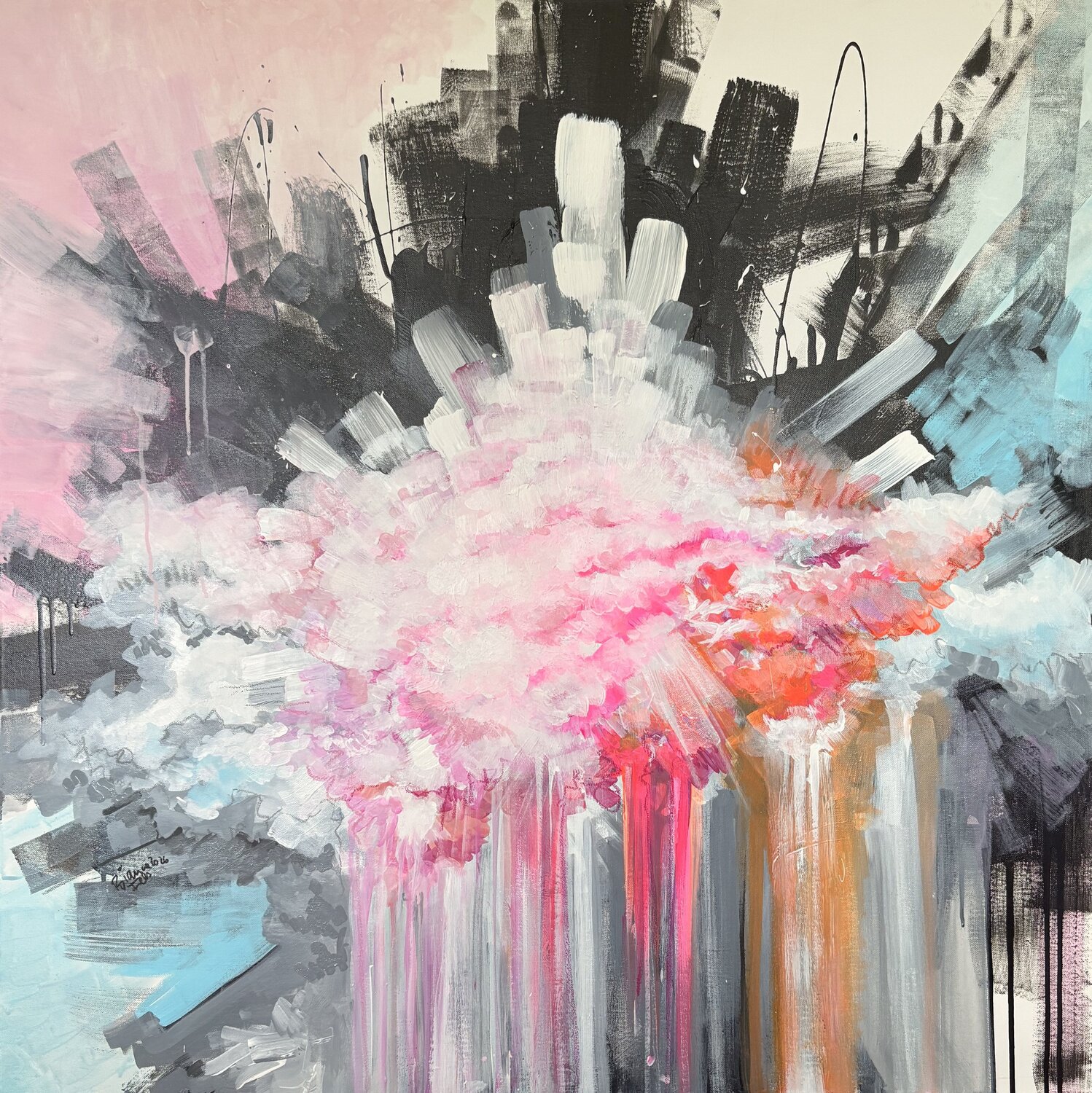 Neon Heaven Explosive Power Bianca Fels Original painting for sale