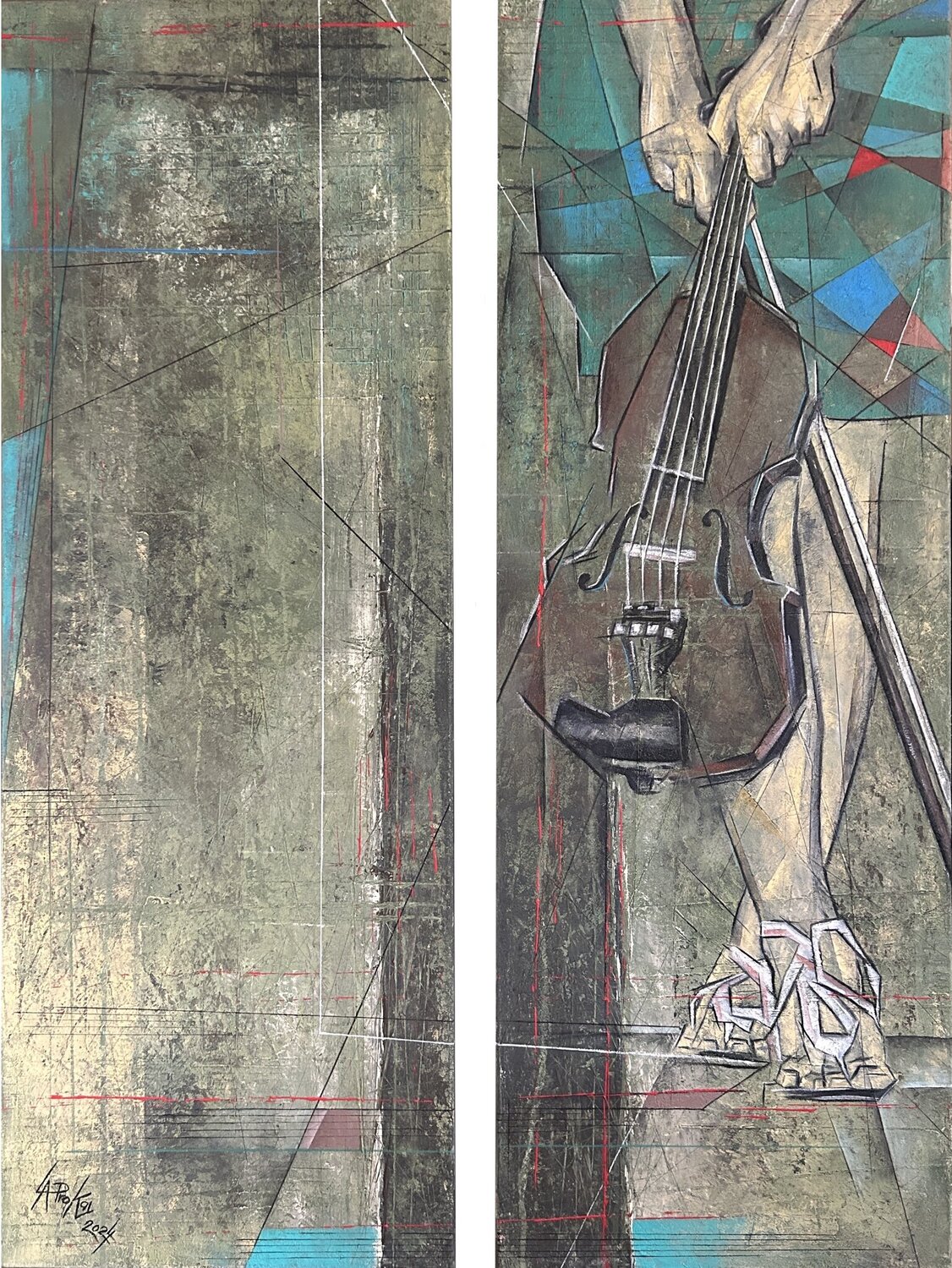 SONOROUS SILENCE  (Diptychon) Gabriella Prokai Original painting for sale
