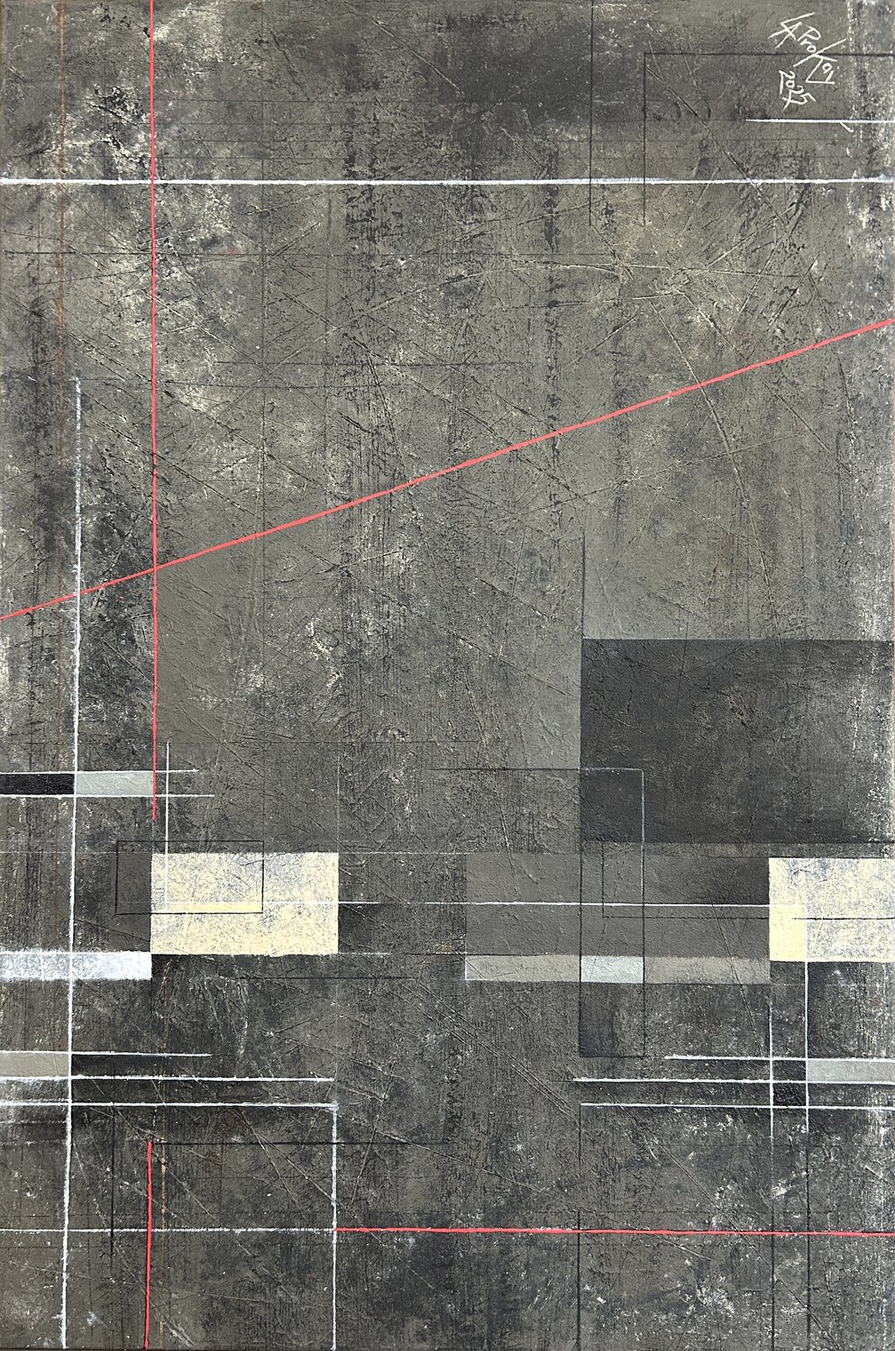 THE ECHO OF GEOMETRY 4 Gabriella Prokai Original painting for sale