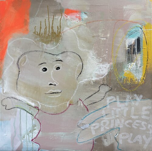 play, little princess, play! by Birgit Goetz, Painting for Sale on Select