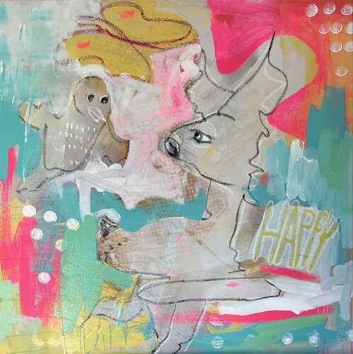 happy by Birgit Goetz, Painting for Sale on Select