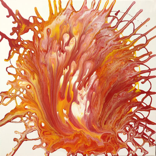 Red Lotus by Christina Ayer, Painting for Sale on Select