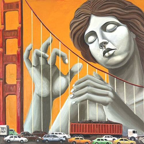 GIANTS PLAY THE ARP I by Tom Roy, Painting for Sale on Select