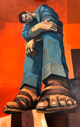 The Weight I Carry by Tom Roy, Painting for Sale on Select