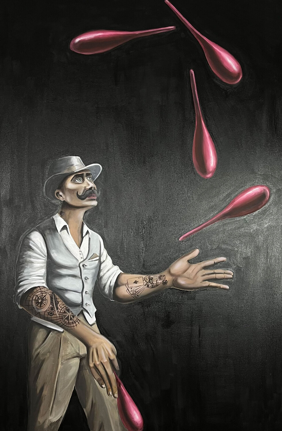 THE JUGGLER Tom Roy Original painting for sale