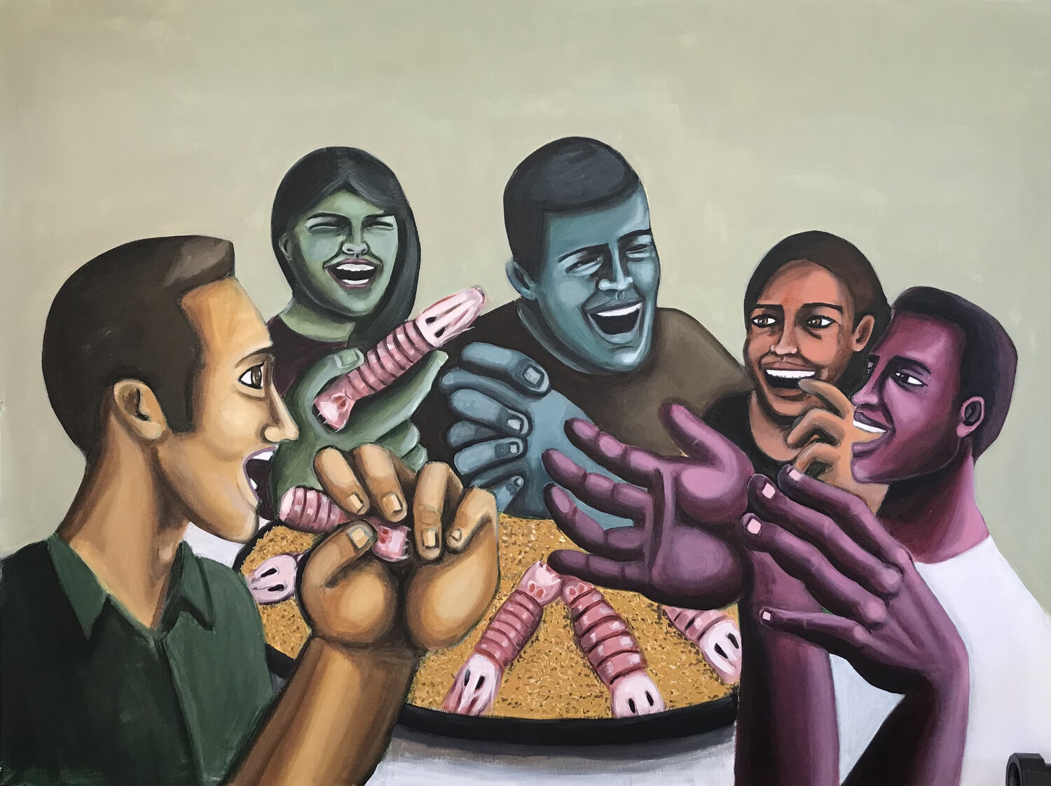 GALERA'S RICE WITH FRIENDS Tom Roy Original painting for sale
